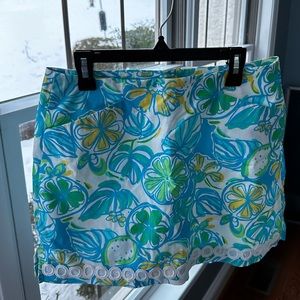 EUC Lilly Pulitzer Blue Sweet & Sour Lemon & Limes Marigold Skort - Size 2